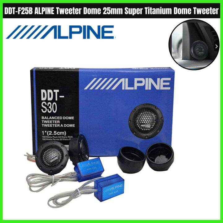 DDT-F25B ALPINE Tweeter Dome 25mm Super Titanium Dome Tweeter Car Audio ...