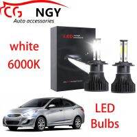 สำหรับ Hyundai Accent Year (RB) 2010ถึง2018-หลอดไฟหน้า LED สว่าง6000K สีขาวสูงและต่ำคานชุด (1คู่)