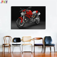 FAY-Ducati Monster 696โปสเตอร์รถจักรยานยนต์ผ้าใบวาดภาพพิมพ์ภาพวาดฝาผนังห้องนั่งเล่นตกแต่งบ้านภาพที่ทันสมัย