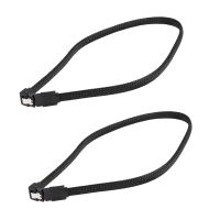 2X 50CM SATA 3.0 III SATA3 7pin Data Cable Right Angle 6Gb/s SSD Cables HDD Hard Disk Data Cord with Nylon Sleeved