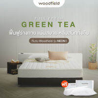 Woodfield ที่นอนกรีนทีชาเขียว ช่วยลดกลิ่นอับ ต่อต้านแบคทีเรีย แน่นสบาย รุ่น Neon I ฟรี หมอนหนุนสุขภาพกันไรฝุ่น ส่งฟรี