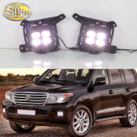 SNCN ไฟหน้ารถ LED กลางวัน2ชิ้น12V สำหรับ Toyota Land Cruiser LC200 2013 2014 2015 Daylights สีเหลืองสัญญาณรถยนต์ไฟตัดหมอก DRL