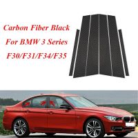 Carbon Fiber Black For BMW 3 Series F30 F31 F34 F35 2012 2013 2014 2015-2018 Car Door Window Pillar Center Post Trim Stickers