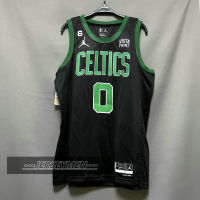 【High Quality】Mens 2022-23 New Original NBA Boston Celtics #0 Jayson Tatum Jersey Statement Edition Black Swingman Heat-pressed