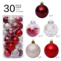 [COD] Cross-border decorations 6cm/30pcs red transparent ball set tree pendant