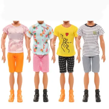 4 Sets Ken Doll Clothes Handmade T-shirt + Trousers,Hoodie+Shorts