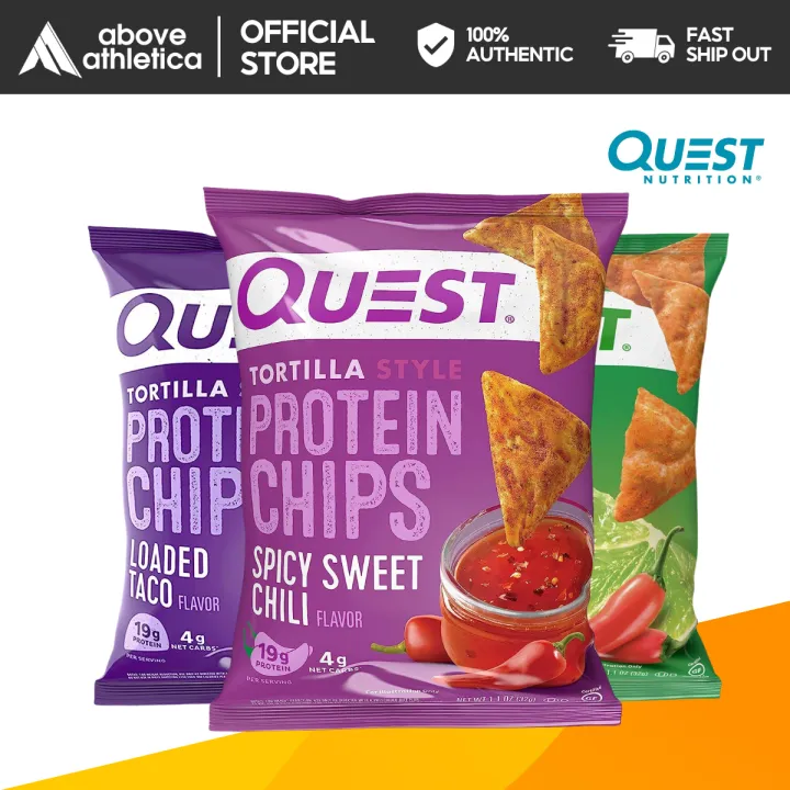 Quest Nutrition Tortilla Style Protein Chips, Loaded Taco, Sour Cream ...