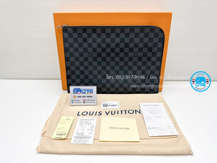 Louis Vuitton Blue Damier Graphite Canvas Pochette Jour GM Louis Vuitton