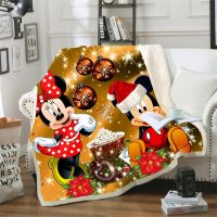 Christmas Gifts Disney Sherpa Throw Blanket Mickey Minnie Mouse Print Fleece Blanket Cartoon Plush Bed Cover for Adult Kids Baby