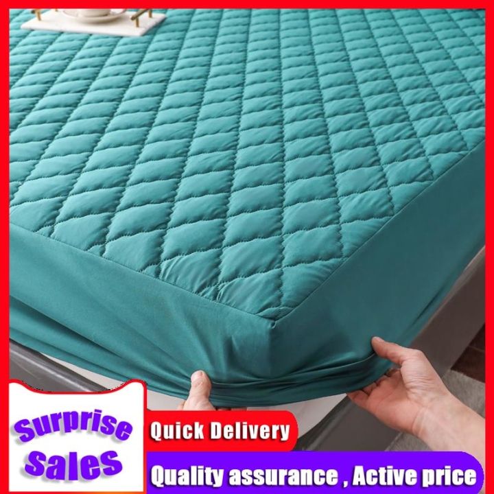 ☽⊕ 100 Waterproof Mattress Cover Quilted Cotton Mattress Pad Fitted Bed ...