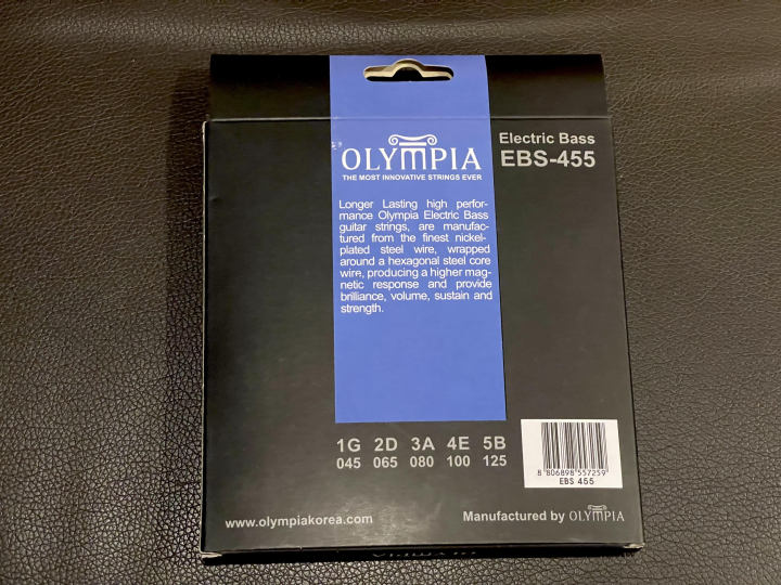 สายเบส-5-สาย-สายเบสระดับคุณภาพ-มาตรฐานเทียบเท่า-daddario-แท้-olympia-earth-รุ่น-ebs-455-เบอร์-045-125-สำหรับเบส-5-สาย