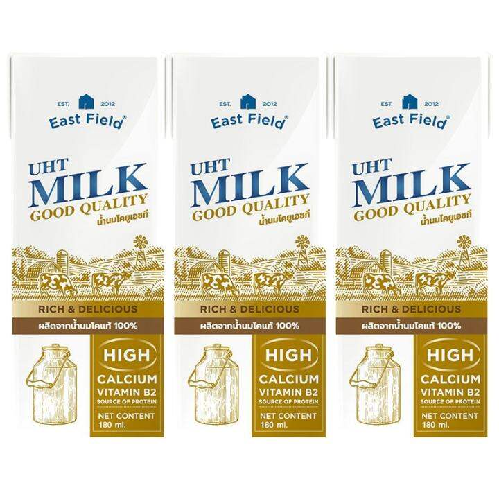 Free delivery Promotion East Field UHT Milk 180ml. Pack 3 Cash on