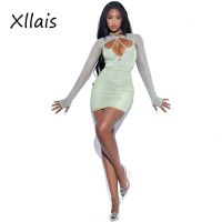 ZZOOI XLLAIS Nesh Smock Mini Dresses For Women 2022 Birthday Club Party  y2k Summer Clothes Female Corset Ruched Dress