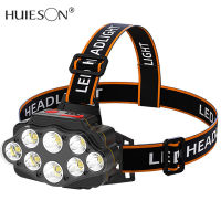 【Huieson】ไฟหน้ารถแรงสูงแปดคอร์,ไฟ LED เปลี่ยนสีได้ไฟตกปลาลำแสงโทรทัศน์ที่สว่างมากติดตั้งไฟฉายตั้งแคมป์ไฟไฟ LED ขุดเหมืองเหนือศีรษะ