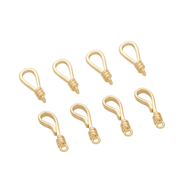 100 Sets of Fishhook Clasps for Jewelry Making Gold Tone