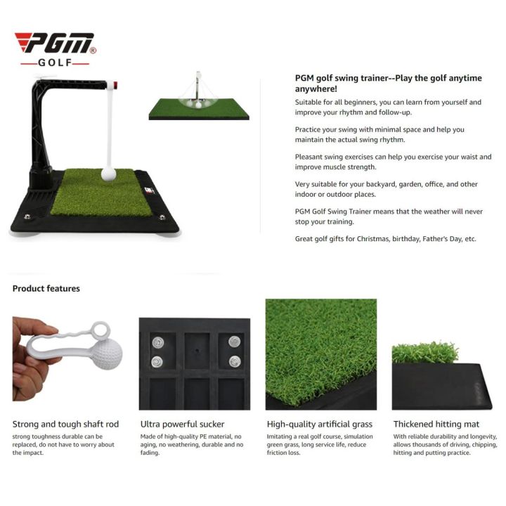 retcmall6-pgm-ปรับความสูงได้360-หมุน-auto-ball-return-golf-practice-mat-swing-trainer-สำหรับไดร์เวอร์กอล์ฟ-iron-chipper-การฝึกอบรมในร่ม