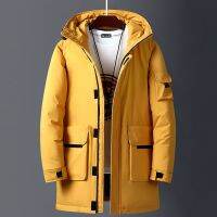 2023 New Winter Jackets Men White Duck Warm Hooded Long Down Jackets Autumn Casual Top Parka Male Black Fluffy Coat Beige Yellow