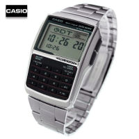 Velashop นาฬิกาข้อมือผู้ชาย Casio Data Bank สีเงิน สายสแตนเลส รุ่น DBC-32D-1ADF, DBC-32D, DBC32D