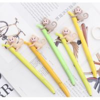 5 pcs Cute monkey love banana gel pen 0.5mm ballpoint writing pens Black color Stationery Office School supplies Canetas A6748 Pens