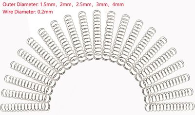 Wire Diameter 0.2mm Stainles Steel Micro Small Compression Spring OD  2mm/2.5mm/3mm/4mm Length 5-50mm 10Pcs Spine Supporters