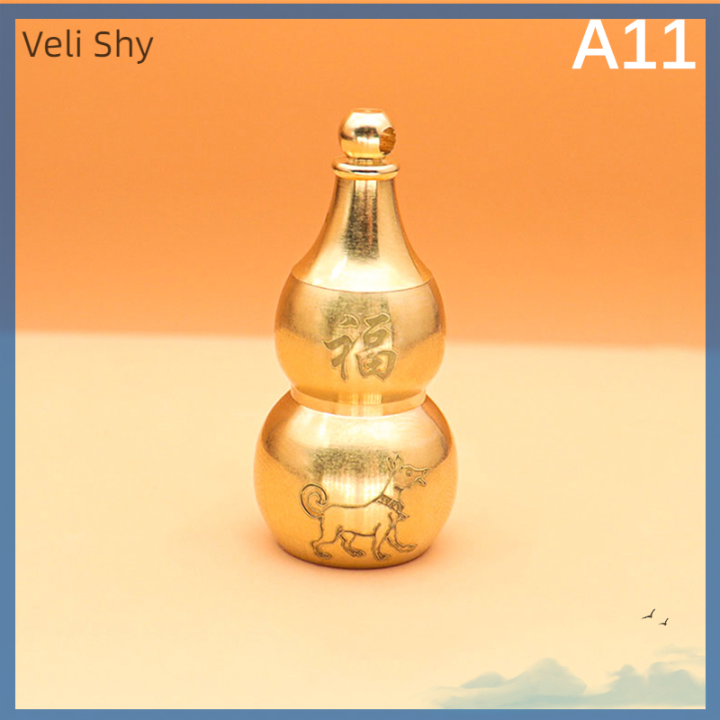 veli-shy-โชคดีของประดับตกแต่งบ้านราศีจีนขวดรูปน้ำเต้าขวดยาเครื่องประดับพวงกุญแจห้อยจี้น้ำเต้ากลวง