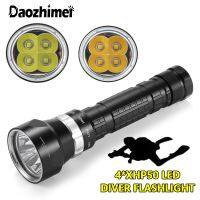 Super bright Diving Flashlight 4*XHP50 Underwater 3 Mode LED Waterproof dive Tactics 26650 Torch Diver 100m hunting Lamp Diving Flashlights