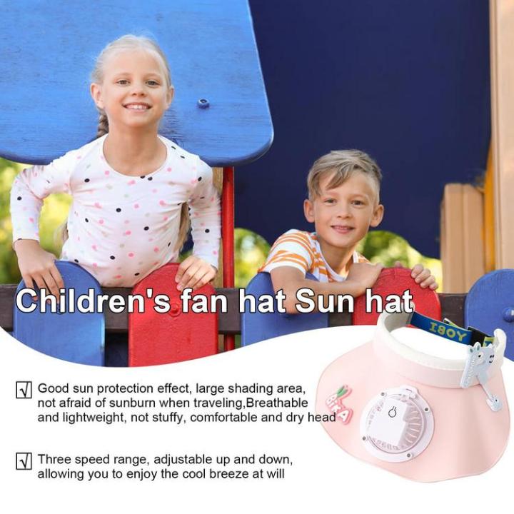 visor-with-fan-hat-fan-with-3-speeds-wind-large-area-sun-protection-fan-hats-to-keep-cool-breathable-hat-with-built-in-fan-cute-cartoon-hat-fan-visors-for-kid-noble