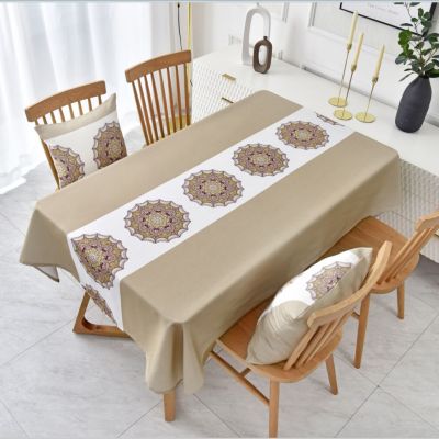 Modern Bohemian Datura Printing Waterproof Table Tablecloth Wedding Decoration Rectangular Coffee TablesCover Mantel Antimanchas