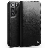 QIALINO เคสโทรศัพท์หนังแท้,สำหรับ Samsung S22 + Plus 5G ฝาหลังแฟชั่นสไตล์ธุรกิจหรูหราสำหรับ S22Ultra