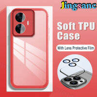 Jingsanc เคสฟิลม์นิรภัยสำหรับเลนส์สีแดง,สำหรับ Realme C55 C53 C33 C31 C30S C30 C25Y C21Y 11 10 Narzo 50i 20รุ่น Prime Pro บวก4G 5G ซิลิโคนนิ่มป้องกันเลนส์กันกระแทก K001-1ฝาหลัง