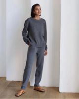 【DT】hot！ Fashion Womens Luxury Pieces 100 Cashmere Wool Suits Female Warm Cashmere Knit    Pant Sets WY564