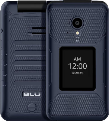 BLU Tank Flip |Unlocked | 4G LTE Flip Phone|2022 | 2.8” + 1.8” Display | Blue