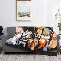 My Hero Academia Collage Blanket Cover Flannel Academy Anime Lightweight Thin Throw Blanket for Home Couch Bedspread