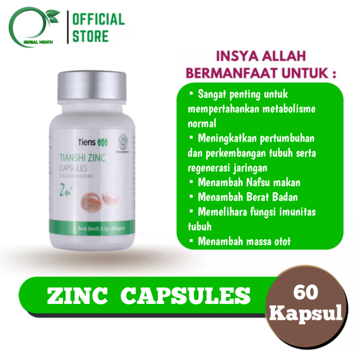 Tiens Zinc Pakej Lemak Badan Herba Zinc 60 kapsul Zink / Ubat Lemak ...