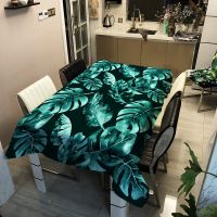 Plant Waterproof Kitchen Tablecloth Polyester Desk Cover Rectangle Square Home Restaurant Dining Table Decoration Accessories