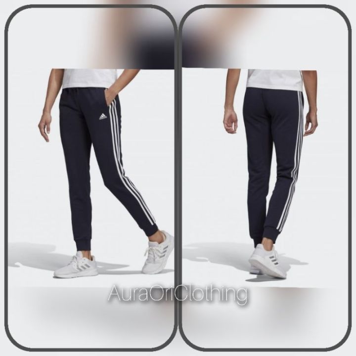 100-authentic-adidas-essentials-french-terry-tapered-cuff-3-stripes-pants