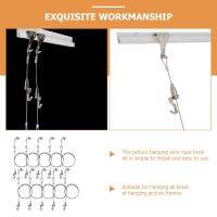 10 Sets Picture Rail Hook Photo Hanger Hanging Wire Frames Thread Kit Iron Wall System