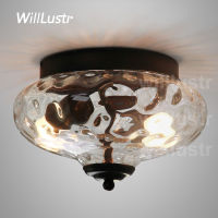 willlustr modern glass ceiling lamp clear glass shade lighting transparent shade glass light pineapple water wave like crystal