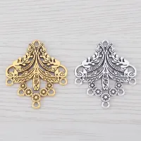 20 x Tibetan Silver/Gold Color Earring Chandelier Connectors Charms Pendants Double Sided for Jewelry Making Findings 33x29mm