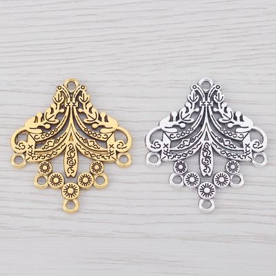 20 x Tibetan Silver/Gold Color Earring Chandelier Connectors Charms Pendants Double Sided for Jewelry Making Findings 33x29mm