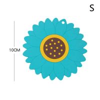 แผ่นรองจานรองแก้วซิลิโคนรูปดอกทานตะวันแผ่นแผ่นรองโต๊ะความร้อนถ้วยแผ่นรองแผ่นรองฉนวนห้องครัว1ชิ้น