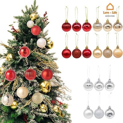 36 Pcs/ Set 4cm Hangable Colorful High Quality Plastic Xmas Ball/ Holiday Party Christmas Tree Decorative Glitter Balls Hanging Ornament