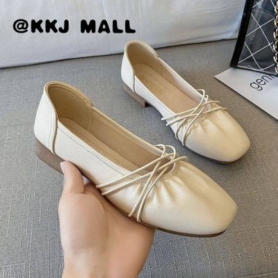 KKJ MALL Womens Shoes 2022 Summer New Style Flat Thick Heel Single Pedal Shoes Korean Fashion Fashion Simple All-match Casual Shoes