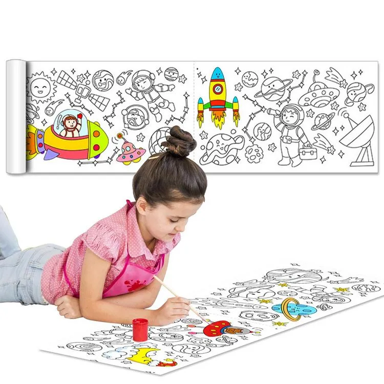 Childrens Drawing Roll Waterproof Scroll Coloring Drawing Paper