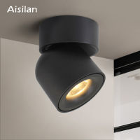 Aisilan Led Surface Mounted Ceiling Downlight Adjustable 90 Degrees Nordic Spot Light for Indoor Foyer,Living Room AC 90-260V