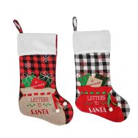 Christmas Stockings, 2 Pcs Xmas Stockings Decorations, Letters to Santa for Xmas Holiday Party Home Decoration Gifts