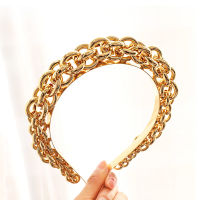 Metal Chain Twist ided Headband Women Girls Temperament Sweet Lady Hairband Gold Silver Hair Hoops Hair Accessories