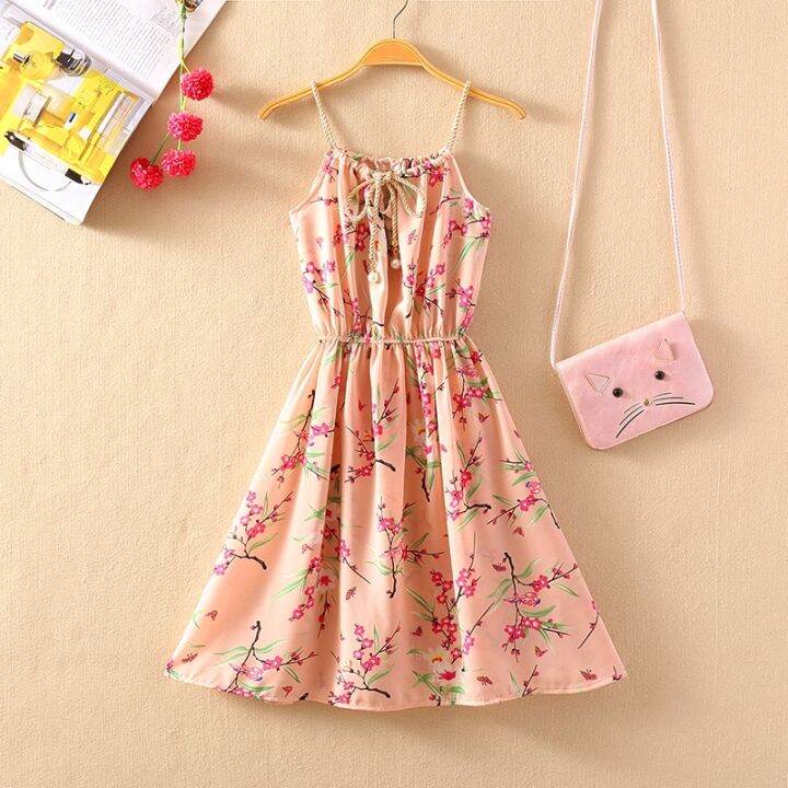 korea-summer-new-print-sleeveless-dress-short-sweet-a-line-strap-loral-dresses