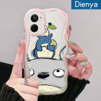 เคส Dienya สำหรับ Realme 10เคสลายการ์ตูนน่ารักภาพสีน้ำมันลาย Totoro เคสขอบโค้งใสฝาครอบป้องกันใสเคสมือถือเนื้อครีม