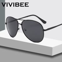 เฉดสีสำหรับผู้ชาย VIVIBEE คลาสผู้ชายแว่นตากันแดดกรอบโลหะโพลาไรซ์สีดำสไตล์ผู้หญิง UV400ฤดูร้อนแว่นตากันแดดโพลาไรซ์2023เฉดสี